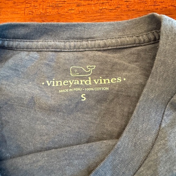 Vineyard‎ Vines Football Textured Whale Long Sleeve Pocket Tee Blue Size Small - Picture 5 of 8